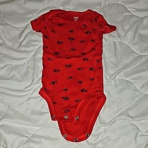 Carters red onsie 9 month shirt tractor top